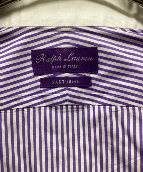 RALPH LAUREN Purple Label（ラルフ ローレン パープル レーベル）RALPH LAUREN PURPLE LABEL (ラルフ ローレン パープル レーベル) ストライプクレリックシャツ パープル サイズ:下記参照の古着・服飾アイテム