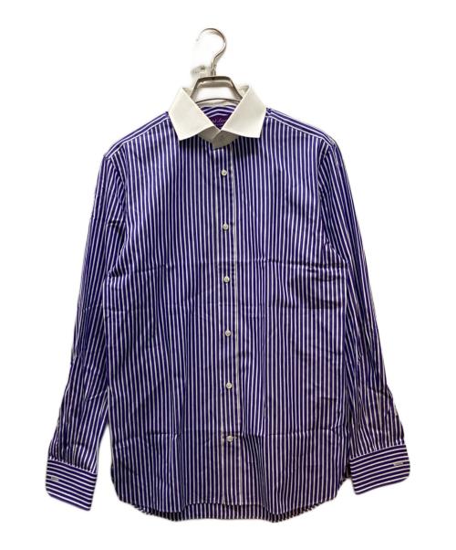 RALPH LAUREN Purple Label（ラルフ ローレン パープル レーベル）RALPH LAUREN PURPLE LABEL (ラルフ ローレン パープル レーベル) ストライプクレリックシャツ ブルー×ホワイト サイズ:下記参照の古着・服飾アイテム