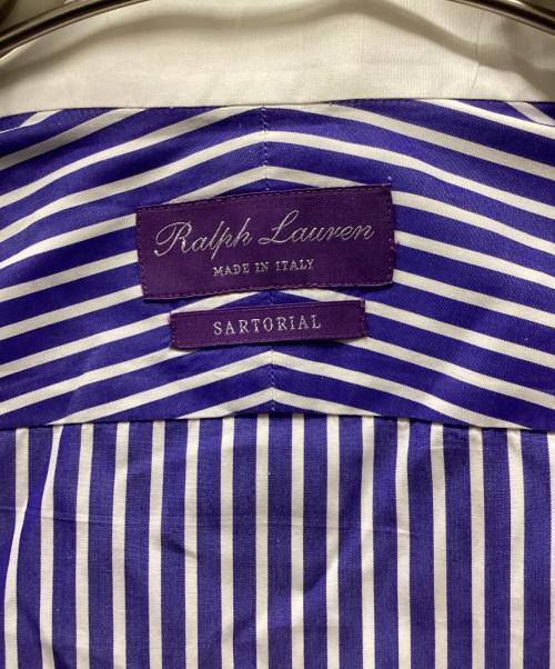 RALPH LAUREN Purple Label（ラルフ ローレン パープル レーベル）RALPH LAUREN PURPLE LABEL (ラルフ ローレン パープル レーベル) ストライプクレリックシャツ ブルー×ホワイト サイズ:下記参照の古着・服飾アイテム