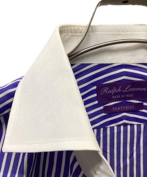 RALPH LAUREN Purple Label（ラルフ ローレン パープル レーベル）RALPH LAUREN PURPLE LABEL (ラルフ ローレン パープル レーベル) ストライプクレリックシャツ ブルー×ホワイト サイズ:下記参照の古着・服飾アイテム