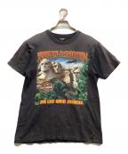 HARLEY-DAVIDSONハーレーダビッドソン）の古着「90s ラシュモア山の彫像プリントTシャツ」｜グレー