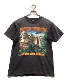 HARLEY-DAVIDSON（ハーレーダビッドソン）の古着「90s ラシュモア山の彫像プリントTシャツ」｜グレー
