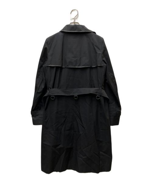 BURBERRY（バーバリー）BURBERRY (バーバリー) レザーパイピングトレンチコート ブラック サイズ:38の古着・服飾アイテム