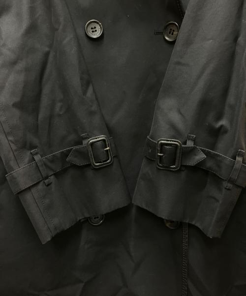BURBERRY（バーバリー）BURBERRY (バーバリー) レザーパイピングトレンチコート ブラック サイズ:38の古着・服飾アイテム