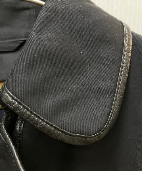 BURBERRY（バーバリー）BURBERRY (バーバリー) レザーパイピングトレンチコート ブラック サイズ:38の古着・服飾アイテム