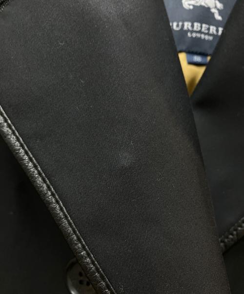 BURBERRY（バーバリー）BURBERRY (バーバリー) レザーパイピングトレンチコート ブラック サイズ:38の古着・服飾アイテム