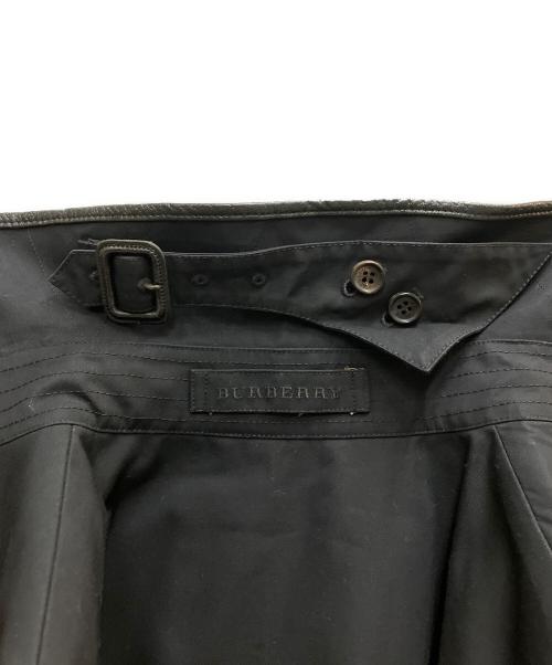 BURBERRY（バーバリー）BURBERRY (バーバリー) レザーパイピングトレンチコート ブラック サイズ:38の古着・服飾アイテム