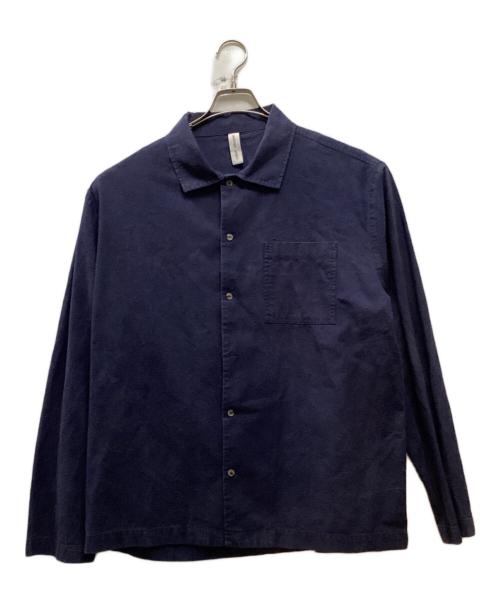 ANOTHER ASPECT（アナザーアスペクト）ANOTHER ASPECT (アナザーアスペクト) シルクネップL/Sシャツ ネイビー サイズ:XLの古着・服飾アイテム
