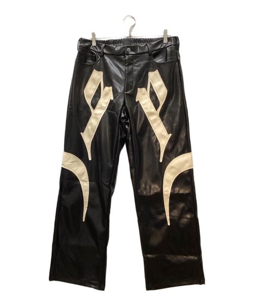 PLAYGROUND（プレイグラウンド）PLAYGROUND (プレイグラウンド) Sundown Faux Leather Trousers ブラック サイズ:XL 未使用品の古着・服飾アイテム