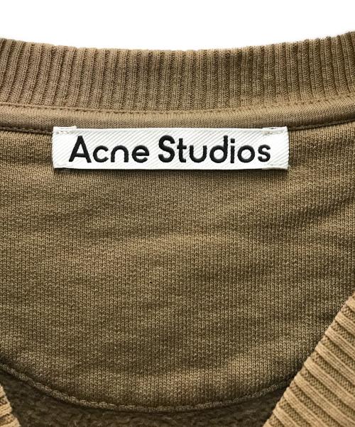 Acne studios（アクネ ストゥディオズ）Acne studios (アクネ ストゥディオズ) ブリーチデザインロゴスウェット ブラウン サイズ:XSの古着・服飾アイテム