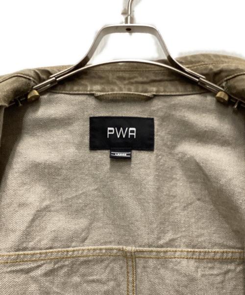 PWA（プア）PWA (プア) DENIM ZIP-UP JKT ブラウン サイズ:Lの古着・服飾アイテム