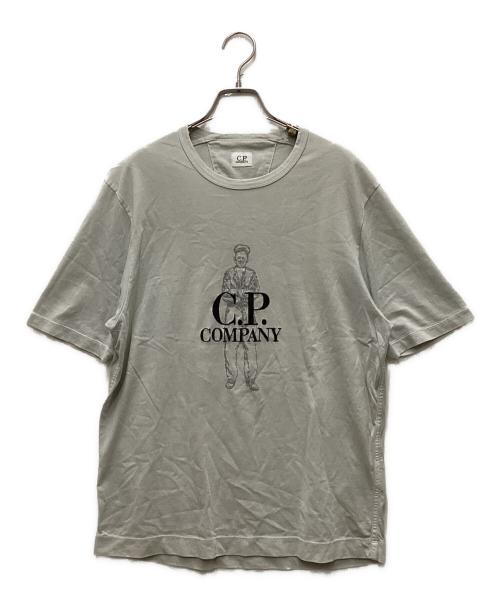 C.P COMPANY（シーピーカンパニー）C.P COMPANY (シーピーカンパニー) 25SS刺繍ロゴTシャツ グレー サイズ:Mの古着・服飾アイテム