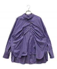 中古・古着通販】sacai (サカイ) ニット切り替えブラウス ネイビー
