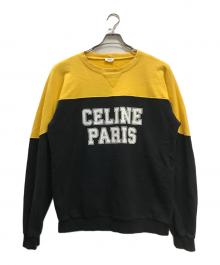 CELINE（セリーヌ）の古着「ロゴプリントバイカラースウェット」｜イエロー×ブラック