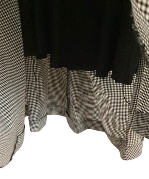 noir kei ninomiya（ノワール ケイ ニノミヤ）noir kei ninomiya (ノワール ケイ ニノミヤ) チェックフリルティアードスカート ホワイト×ブラック サイズ:XSの古着・服飾アイテム