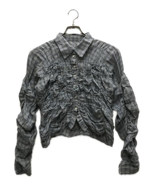 MAISON SPECIAL（メゾンスペシャル）MAISON SPECIAL (メゾンスペシャル) Shirring Bustier Shirt ネイビー サイズ:FREEの古着・服飾アイテム