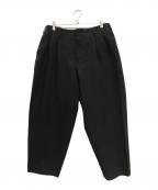 COMME des GARCONS HOMME PLUSコムデギャルソンオムプリュス）の古着「ポリ縮絨ワイド2タックスラックス」｜ブラック