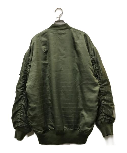 stussy（ステューシー）stussy (ステューシー) リバーシブルロゴボーダーMA-1 オリーブ サイズ:Sの古着・服飾アイテム