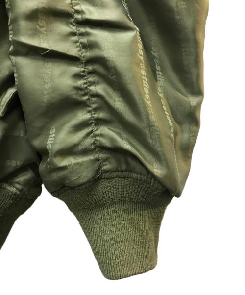 stussy（ステューシー）stussy (ステューシー) リバーシブルロゴボーダーMA-1 オリーブ サイズ:Sの古着・服飾アイテム