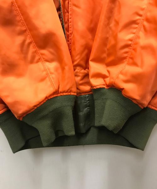stussy（ステューシー）stussy (ステューシー) リバーシブルロゴボーダーMA-1 オリーブ サイズ:Sの古着・服飾アイテム