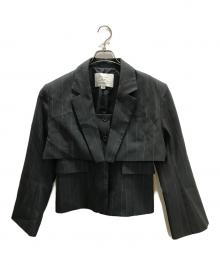 Ameri（アメリ）の古着「DEFORMATION PINSTRIPE JACKET」｜グレー