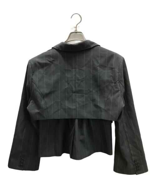 Ameri（アメリ）Ameri (アメリ) DEFORMATION PINSTRIPE JACKET グレー サイズ:Sの古着・服飾アイテム