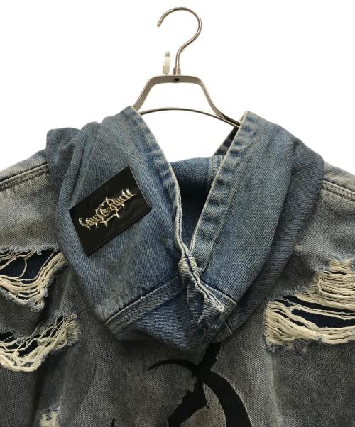 pinkspink（ピンクスピンク）pinkspink (ピンクスピンク) ダメージデニムフーデットジャケット インディゴ サイズ:Lの古着・服飾アイテム