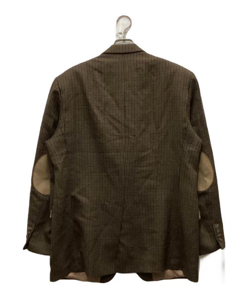 RALPH LAUREN（ラルフローレン）RALPH LAUREN (ラルフローレン) エルボーパッチ付き千鳥柄テーラードジャケット オリーブ サイズ:不明の古着・服飾アイテム