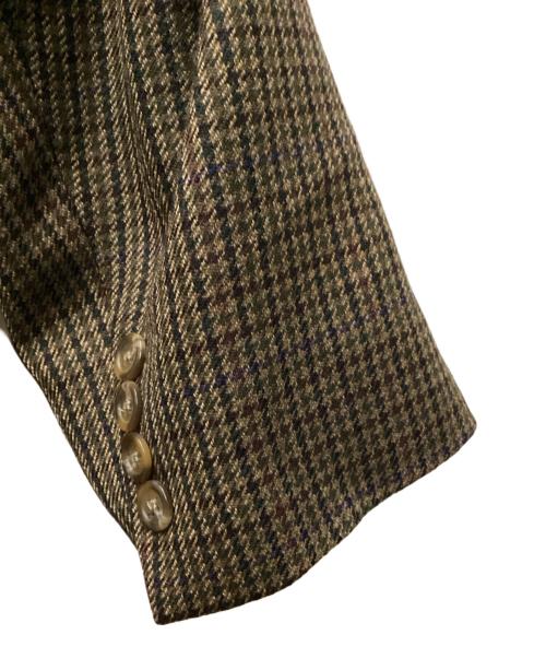 RALPH LAUREN（ラルフローレン）RALPH LAUREN (ラルフローレン) エルボーパッチ付き千鳥柄テーラードジャケット オリーブ サイズ:不明の古着・服飾アイテム