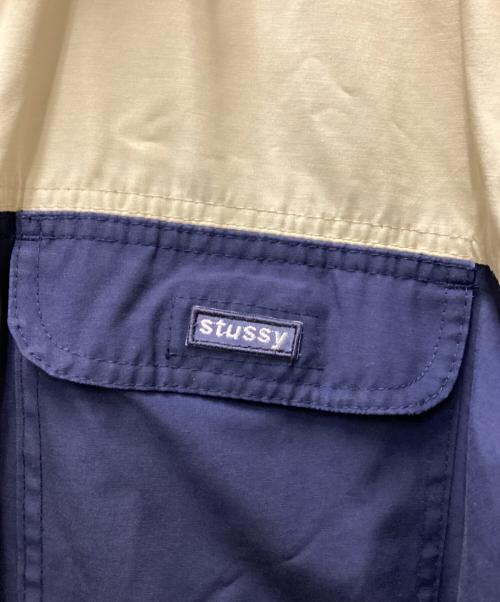 stussy（ステューシー）stussy (ステューシー) 90’s ナイロンジャケット ベージュ×ネイビー サイズ:Mの古着・服飾アイテム
