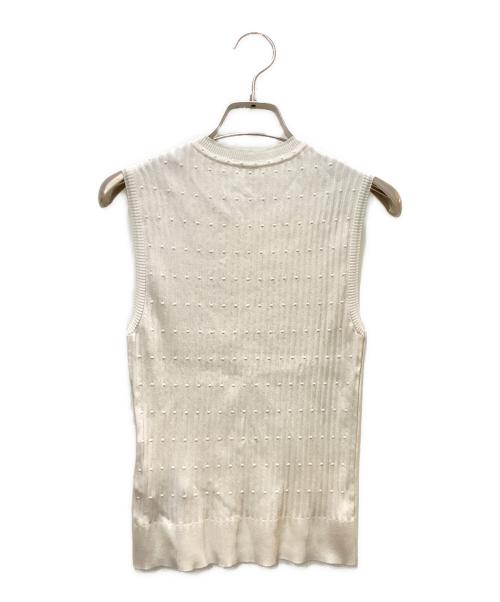 HERMES（エルメス）HERMES (エルメス) コットンシルクノースリーブニット ホワイト サイズ:36の古着・服飾アイテム