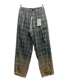 MAISON SPECIAL（メゾンスペシャル）の古着「Destroy Damage Prime-Wide Ombre Check Relaxing Pants」｜ブルー