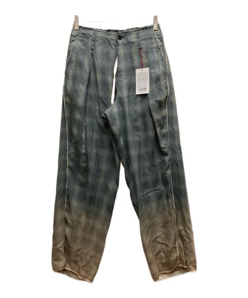MAISON SPECIAL（メゾンスペシャル）MAISON SPECIAL (メゾンスペシャル) Destroy Damage Prime-Wide Ombre Check Relaxing Pants ブルーの古着・服飾アイテム