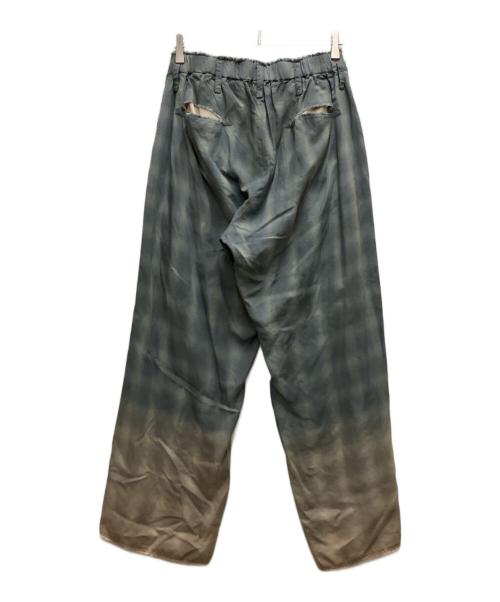 MAISON SPECIAL（メゾンスペシャル）MAISON SPECIAL (メゾンスペシャル) Destroy Damage Prime-Wide Ombre Check Relaxing Pants ブルーの古着・服飾アイテム