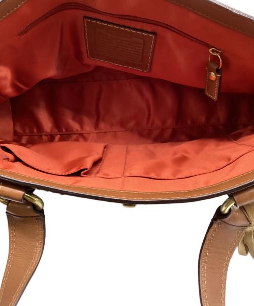 COACH（コーチ）COACH (コーチ) ターンロック ハンドバッグ アイボリー×ブラウンの古着・服飾アイテム