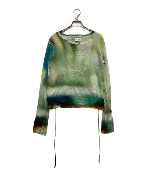 PAMM（パム）PAMM (パム) 「たしかにそこにあった夜」のガーゼトップス グリーン×イエロー サイズ:FREEの古着・服飾アイテム