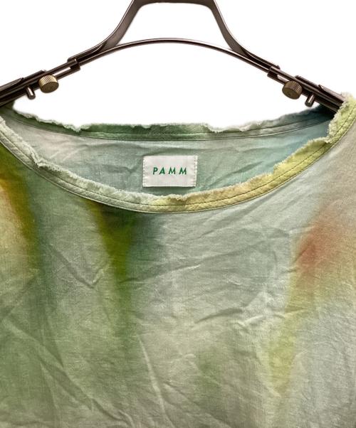 PAMM（パム）PAMM (パム) 「たしかにそこにあった夜」のガーゼトップス グリーン×イエロー サイズ:FREEの古着・服飾アイテム