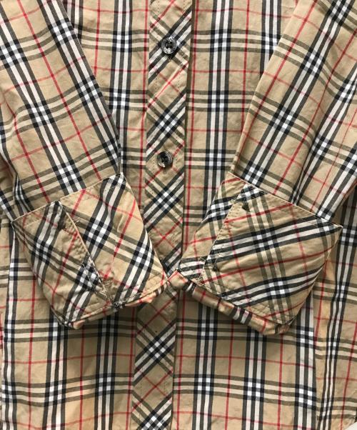 BURBERRY BLUE LABEL（バーバリー ブルー レーベル）BURBERRY BLUE LABEL (バーバリー ブルー レーベル) ノバチェックロゴシャツ ベージュ サイズ:38の古着・服飾アイテム