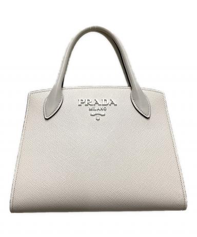 中古・古着通販】PRADA (プラダ) モノクローム 2WAYバッグ ホワイト