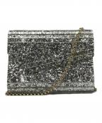 JIMMY CHOOジミーチュウ）の古着「Candy Glitter box Clutch Bag」｜グレー