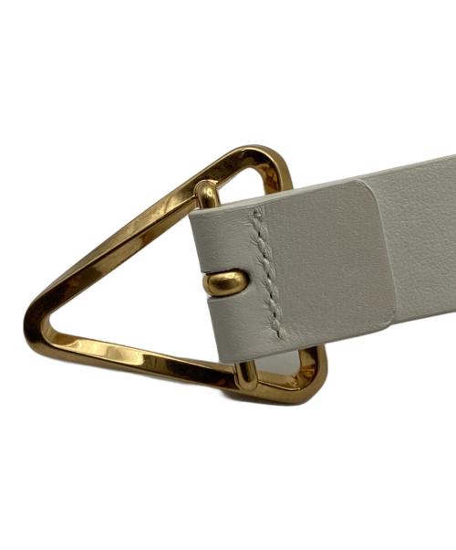 BOTTEGA VENETA（ボッテガベネタ）BOTTEGA VENETA (ボッテガベネタ) トライアングルバックルベルト ホワイトの古着・服飾アイテム