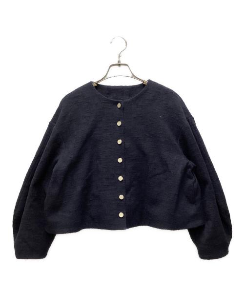 ALORS（アロー）aLORS (アロー) ノーカラージャケット ネイビー サイズ:S-Mの古着・服飾アイテム