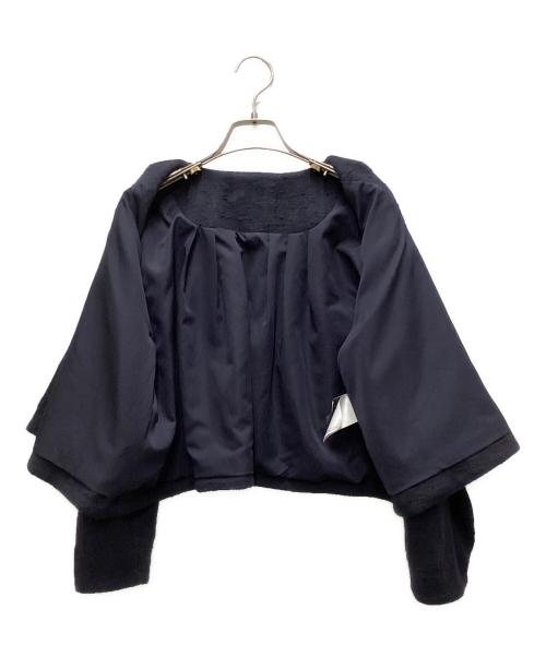 ALORS（アロー）aLORS (アロー) ノーカラージャケット ネイビー サイズ:S-Mの古着・服飾アイテム