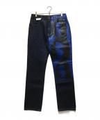 CALVIN KLEIN 205W39NYC×ANDY WARHOLカルバンクライン205W39NYC×アンディウォーホル）の古着「コーティングアートデニムパンツ」｜インディゴ