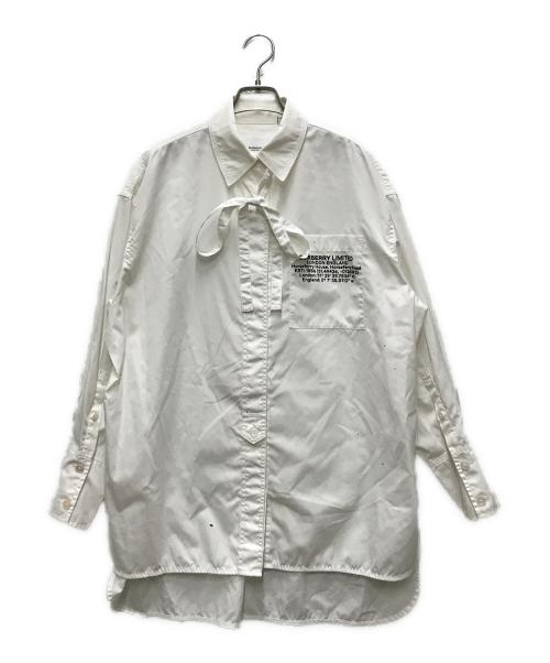 BURBERRY（バーバリー）BURBERRY (バーバリー) ホースフェリーボウタイシャツ ホワイト サイズ:6の古着・服飾アイテム