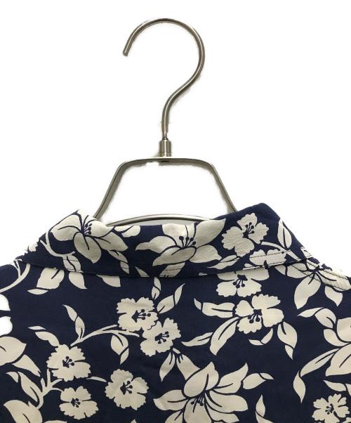 POLO RALPH LAUREN（ポロ・ラルフローレン）POLO RALPH LAUREN (ポロ・ラルフローレン) Aラインフラワープリントワンピース ネイビー サイズ:2の古着・服飾アイテム