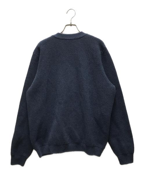 maison kitsune（メゾンキツネ）MAISON KITSUNE (メゾンキツネ) HANDWRITING COMFORT CARDIGAN ブルー サイズ:Mの古着・服飾アイテム