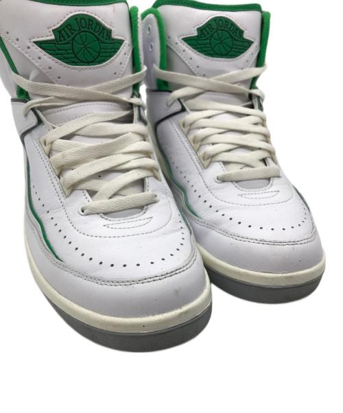 NIKE（ナイキ）NIKE (ナイキ) AIR JORDAN 2 RETRO ハイカットスニーカー ホワイト×グリーン サイズ:27の古着・服飾アイテム