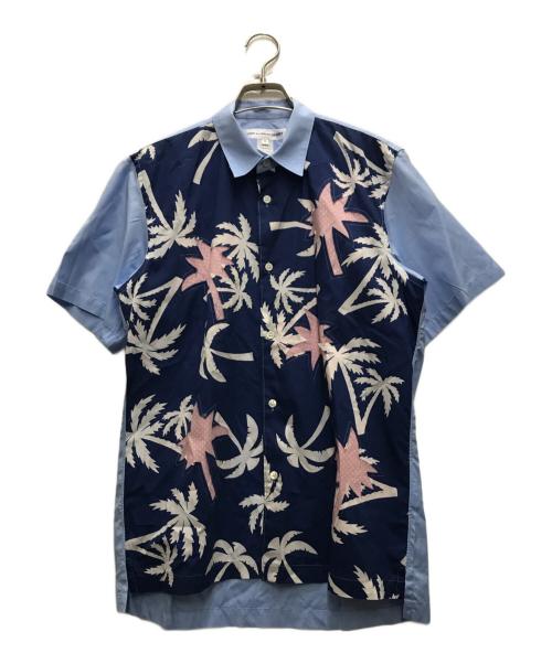 COMME des GARCONS SHIRT（コムデギャルソンシャツ）COMME des GARCONS SHIRT (コムデギャルソンシャツ) パッチハイビスカスシャツ ブルー サイズ:Mの古着・服飾アイテム
