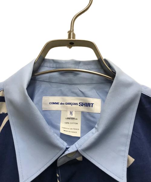 COMME des GARCONS SHIRT（コムデギャルソンシャツ）COMME des GARCONS SHIRT (コムデギャルソンシャツ) パッチハイビスカスシャツ ブルー サイズ:Mの古着・服飾アイテム